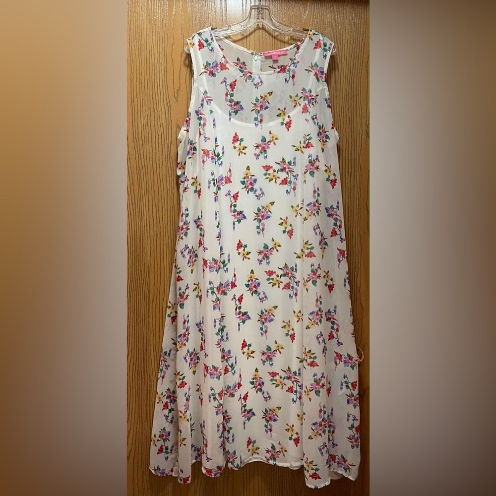 Floral Print Sleeveless Dress - New, Multicolor